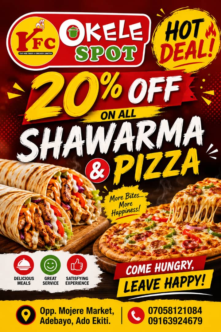 YFC Okele Spot shawarma and pizza promotion artwork
